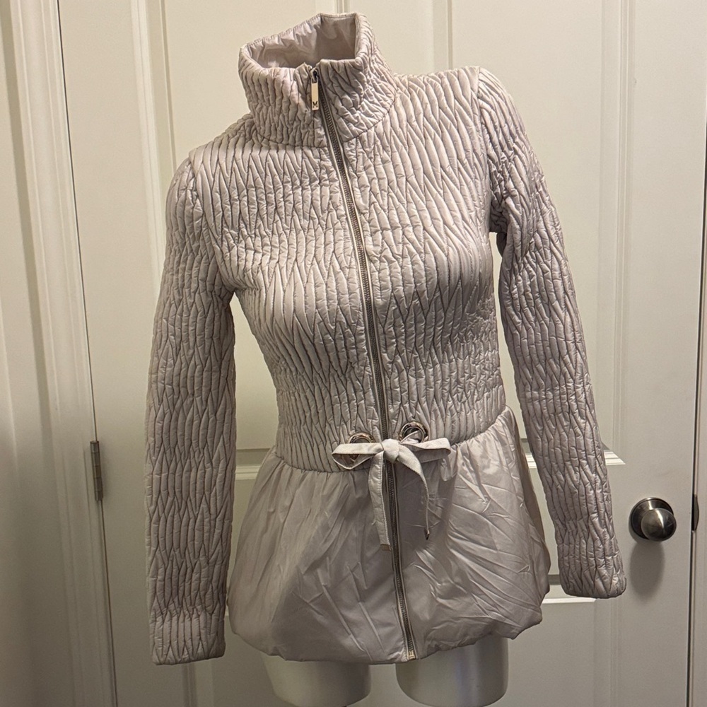 Marciano Light Beige Quilted Pea Coat